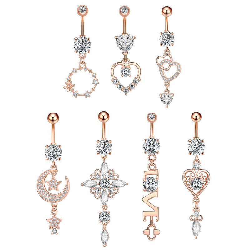 Accessori per gioielli penetranti per unghie ombelico di lusso con zirconi di lusso di design di vendita caldo per la festa_voghion.com
