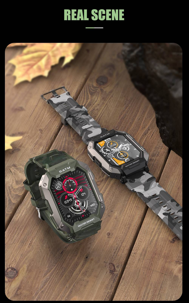 Byteuni Smart Health Watch, Fitness Activity Tracker with Heart Rate Blood Oxygen IP68 Waterproof 1.81 inch Screen Smart Watch for iOS&Android_voghion.com