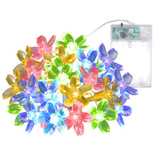 Stringa di luci a LED con fiori di ciliegio, cielo stellato, fiori di pesco, piccole luci colorate, camera da letto, rete per celebrità, decorazione per compleanno, cintura luminosa con stelle_voghion.com