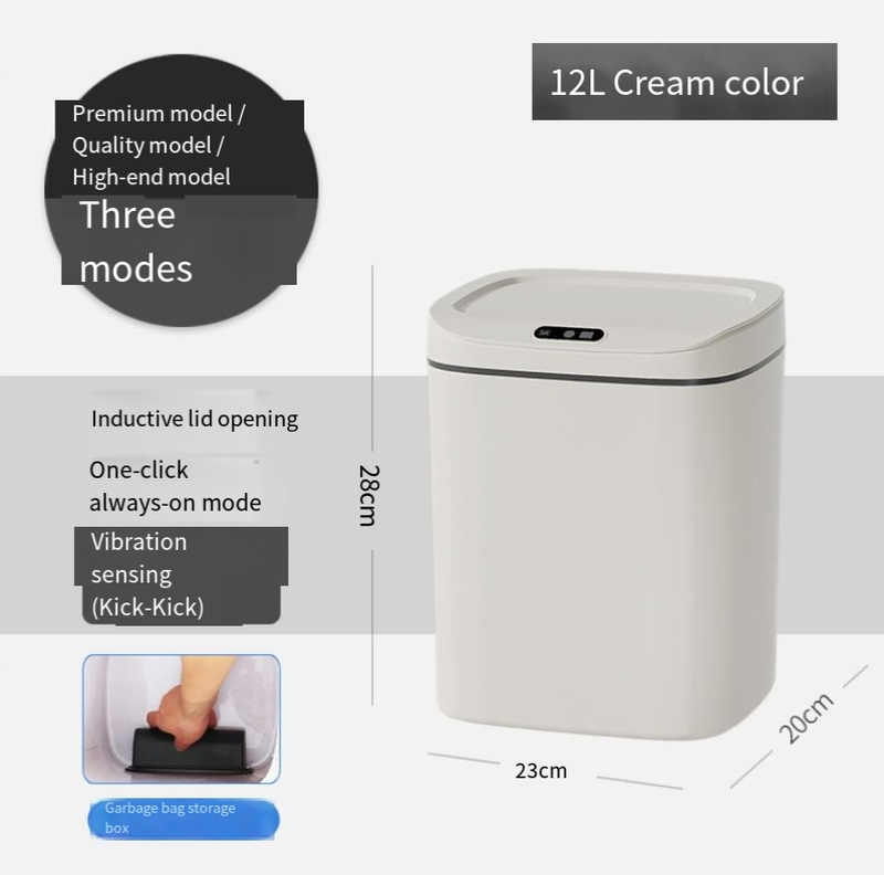 Coș de gunoi inteligent pentru casă, inducție automată, coș de gunoi pentru living, dormitor, bucătărie, valoare ridicată_voghion.com