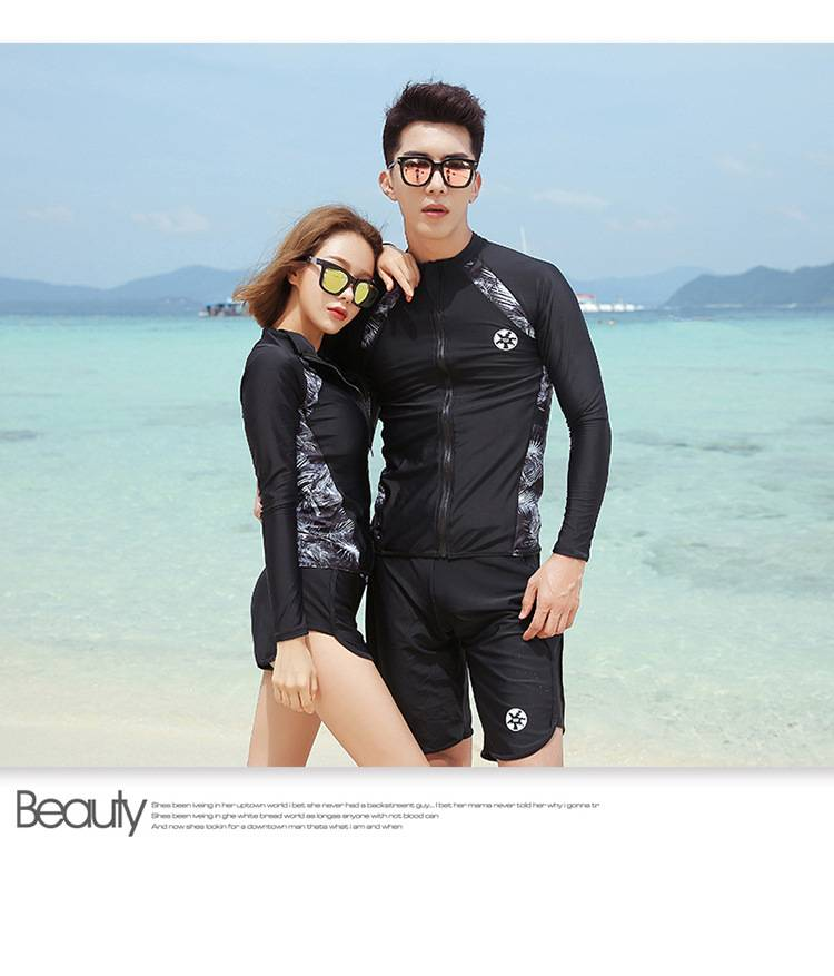 Traje de buceo con protección solar para parejas, traje de esnórquel para mujer, traje de baño de dos piezas para padres e hijos, adelgazante de manga larga._voghion.com