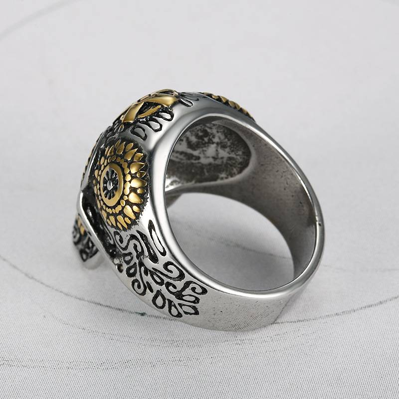 Herensieraden Mode Persoonlijkheid Punk Stijl Schedelring Persoonlijkheid Roestvrijstalen Sieraden Kruisring_voghion.com