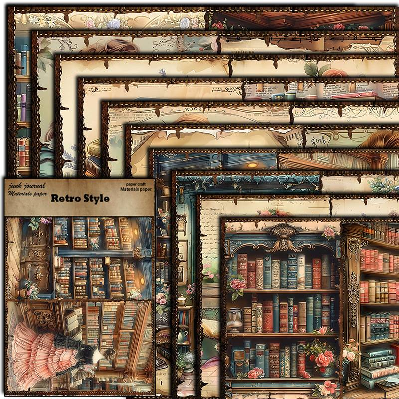 Schreibwaren Aufkleber Palast Schönheit Studie Bibliothek Muster Buch Atmosphäre 10 Dekorative Materialien_voghion.com