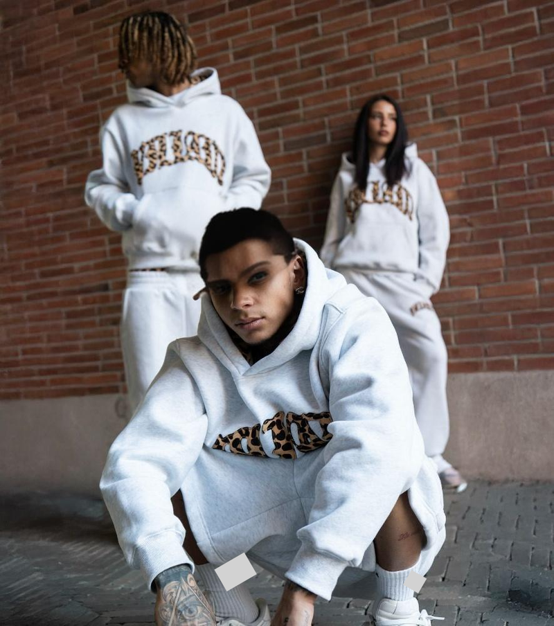 Y2K Leopard Print Patchwork Hoodie & Broek Set - Unisex High Street Fashion Loose Fit Casual Outfit_voghion.com