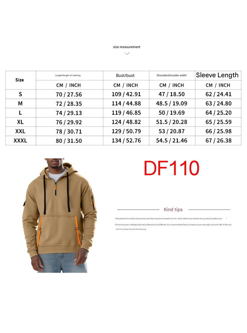 2025 Cross Border Herbst und Winter Herren Casual Multi Zipper Arm Pocket Pullover Pullover Große Größe Plus Samt Hoodie Herren_voghion.com