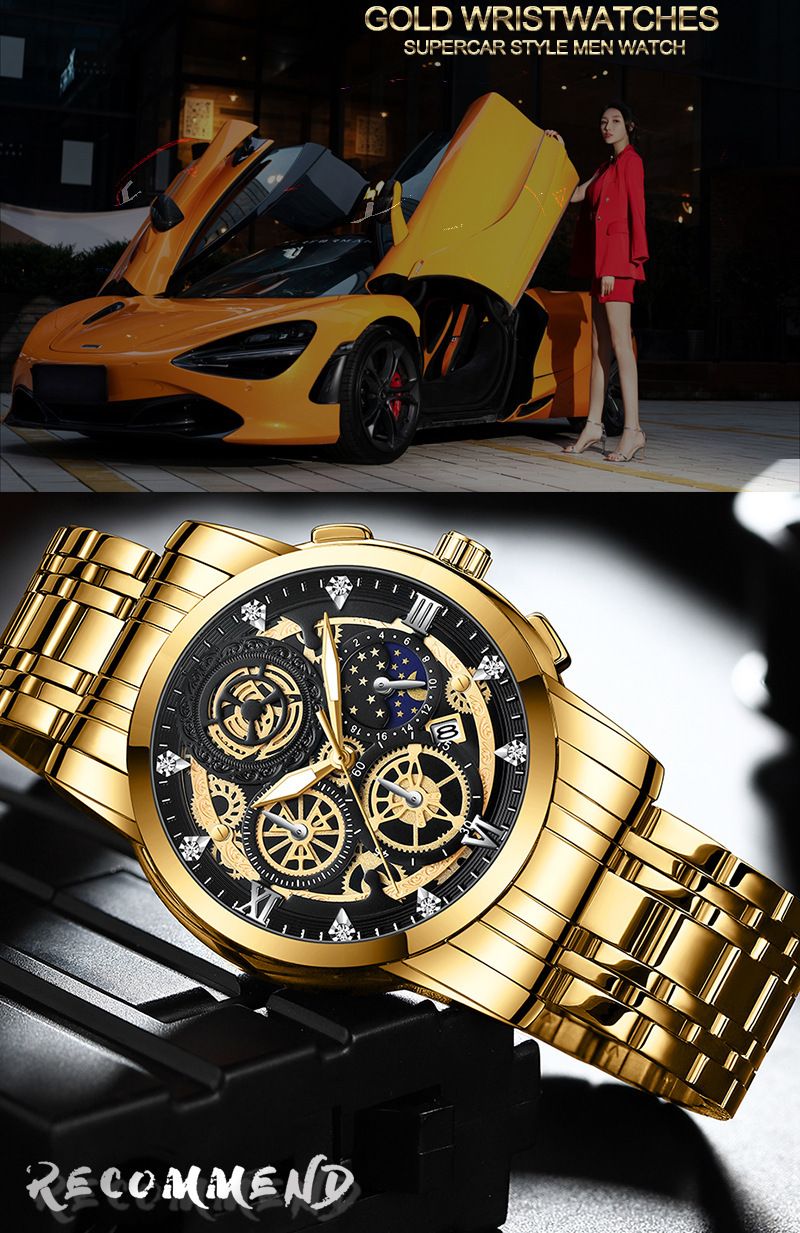 New Sun, Moon And Star Men's Watch Hollow Calendar Tourbillon Quartz Waterproof Watch Men's Watch_voghion.com