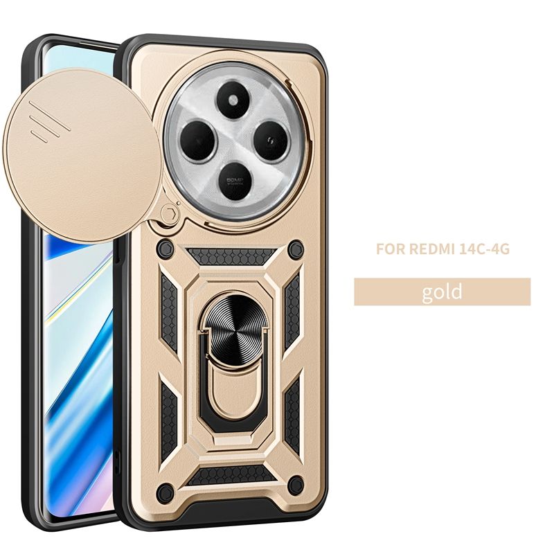 Til Xiaomi Redmi 14C Etui Magnetisk Ringholder Armor Stødsikkert Coque Til Redmi14C 14 C Redmy 14C Linsebeskyttelsescover_voghion.com
