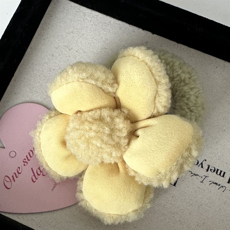 Autunno e inverno fiori di peluche non danneggiano i capelli elastico carino piccolo fiore fascia per capelli elastico alto coda di cavallo fascia per capelli copricapo_voghion.com