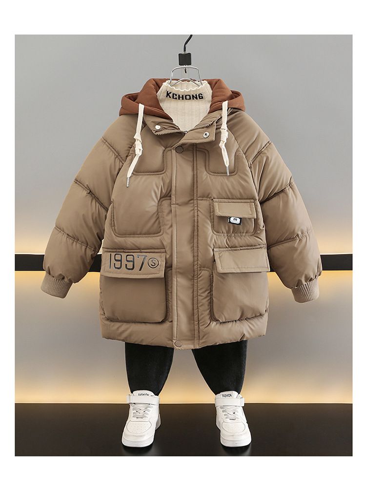 Neue Winterjacke für Jungen im koreanischen Stil aus Baumwolle für mittlere und große Kinder, verdickte und plüschige Daunenbaumwolle_voghion.com
