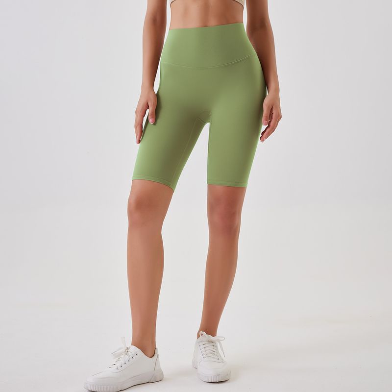 Women's Clothing double-sided brushed yoga shorts without embarrassing lines, buttocks lifting and abdominal control sports running fitness pants_voghion.com