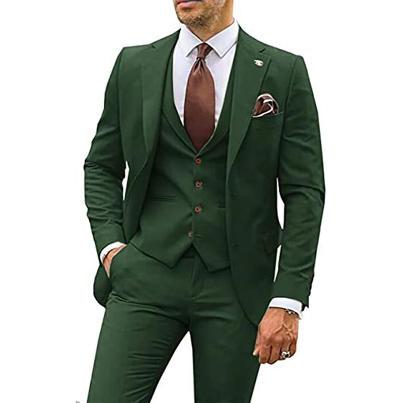 Costume pour hommes, fête, marié d'affaires et de loisirs, ensemble trois pièces à revers de veste de queue de pie, vêtements pour hommes_voghion.com
