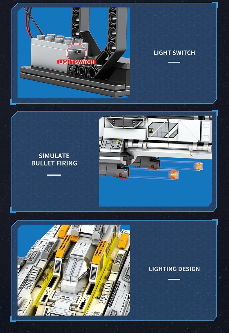 Cannon Escort Ship DIY Building Blocks Model – Lagrange Series STEM Toy For Boys & Teens (800+ ABS Pieces)_voghion.com