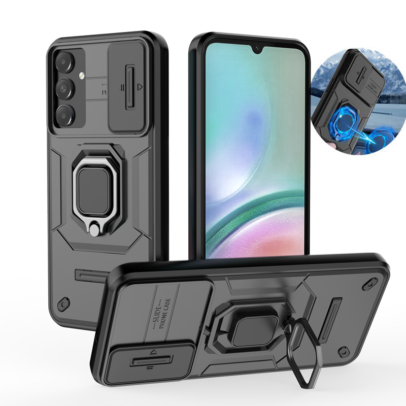 Funda protectora para cámara deslizante para teléfono Samsung Galaxy A15 A25 A35 A55, funda con anillo con soporte magnético para A 15 25 35 55_voghion.com