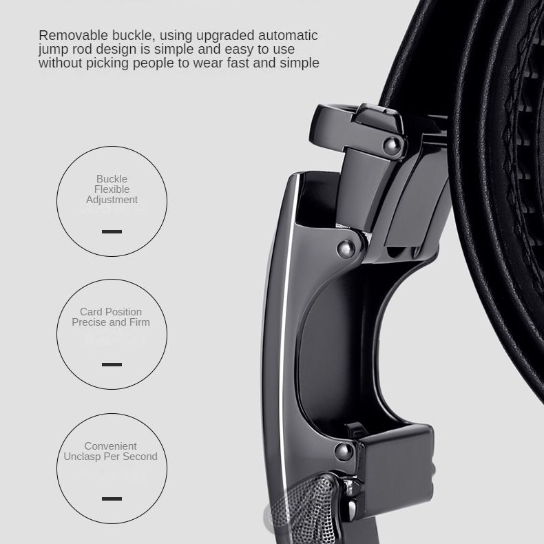 HOT GOLF Herren Gürtel aus echtem Leder mit automatischer Schnalle, trendiger Casual Business-Hosengürtel, vielseitig und einfach_voghion.com