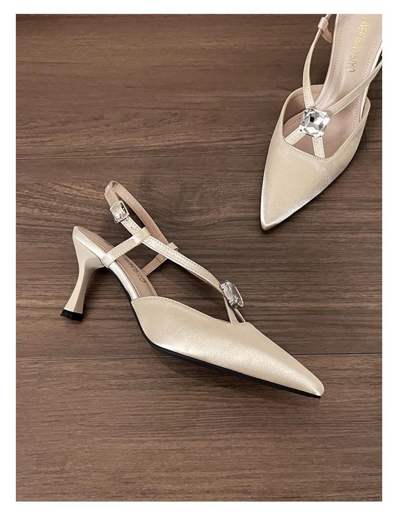 Stiletto Heel,Pointed Toe High Heels,French Style,Charming Nude Color Wear Comfortable_voghion.com