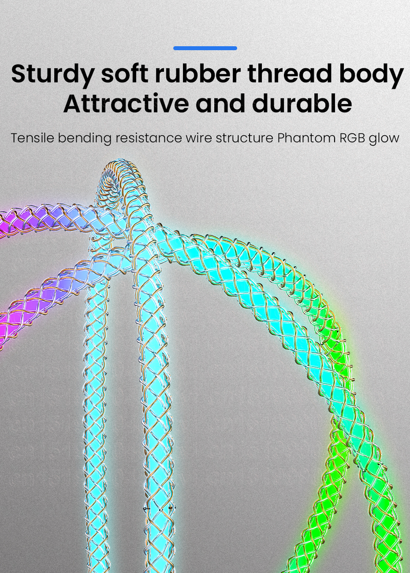 Câble de chargement rapide USB lumineux 3 en 1 2 en 1 6A, câble de chargement Micro USB type-c à 8 broches pour Huawei et iPh_voghion.com