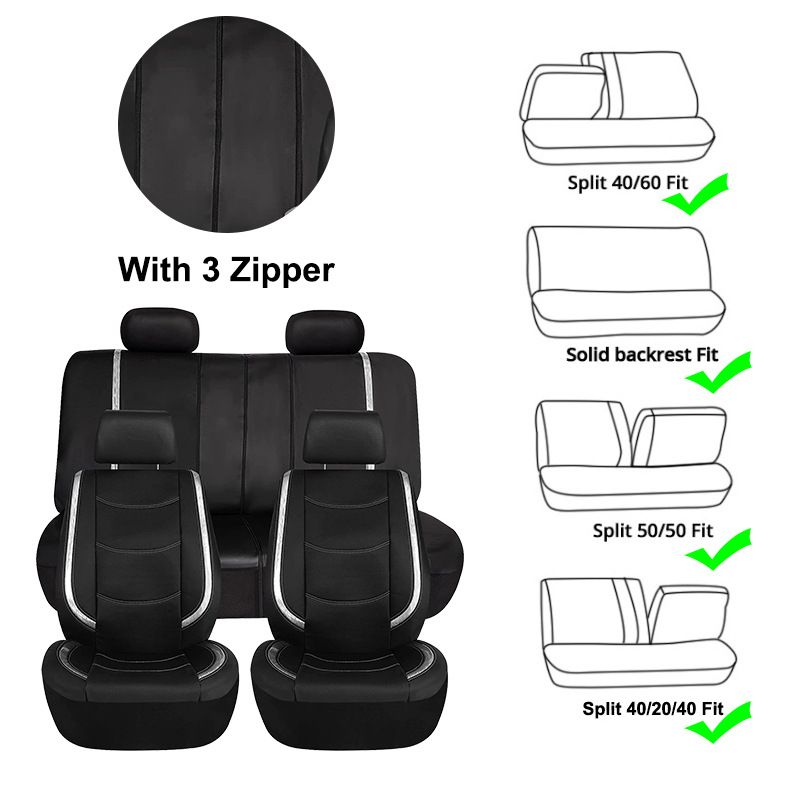 Naujas automobilio sėdynės užvalkalas. Kėdės užvalkalas. Juodas PVC blizgučiais. PVC visureigiams._voghion.com