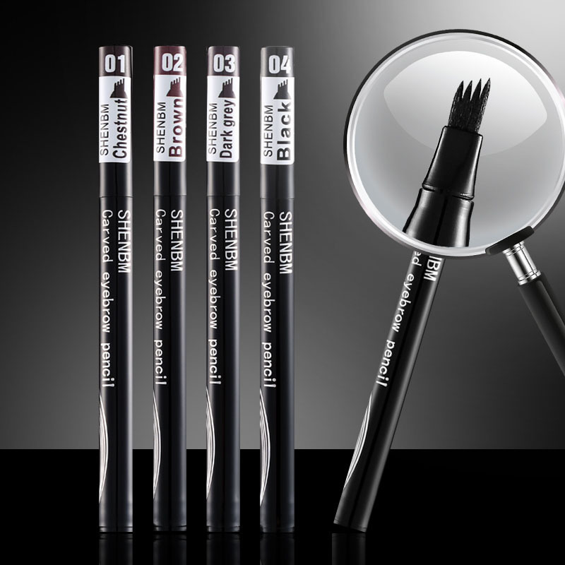 Points Waterproof 4 Eyebrow Pen 5 Colors Long Lasting Liquid Forehead Pencil Dark Brown Microblading Eyebr cil_voghion.com