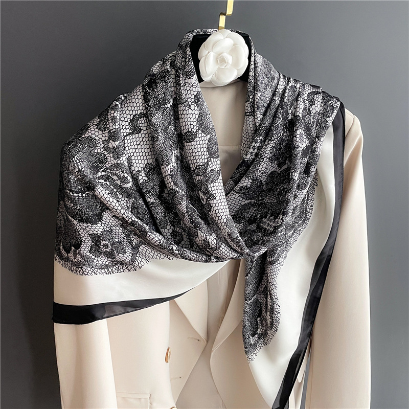 Lace patterned scarves for women, spring and summer sun protection shawls, travel scarves, elegant and luxurious square_voghion.com