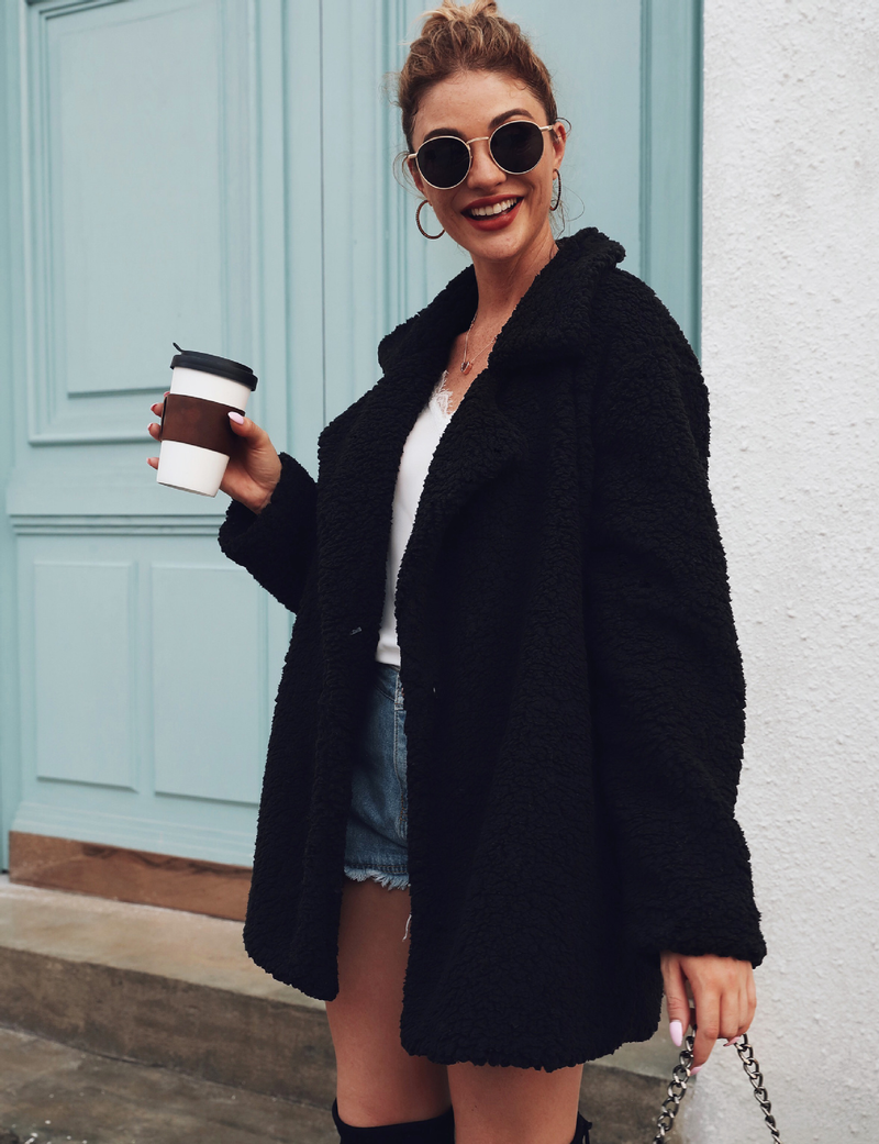 Women's Top Jacket Autumn And Winter Fashion New Suit Collar Long-sleeved_voghion.com