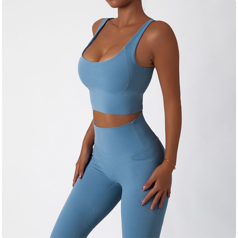 Ensemble de yoga respirant et à séchage rapide avec poche – Tenue de course et de fitness sans coutures pour femme_voghion.com