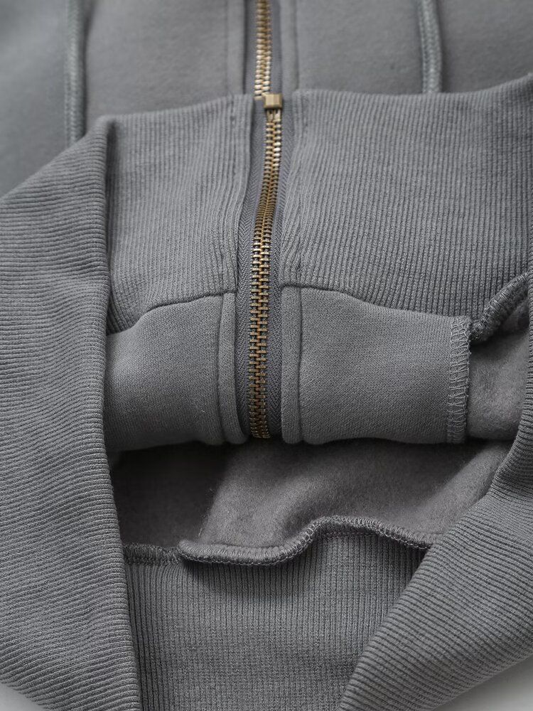 Set mit Kapuzenoberteil und Hose im französischen Stil – Lässiges Streetwear-Outfit für Damen – Zweiteilige Loungewear aus Polyester (Weiß/Pink, S/M/L)_voghion.com