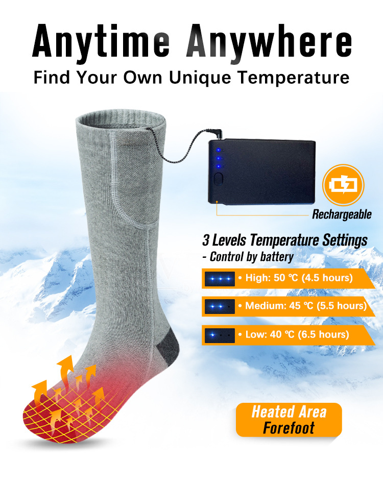 Ricarica di calzini caldi e resistenti al freddo, calzini riscaldanti per uomo e donna, calzini riscaldanti elettrici caldi_voghion.com