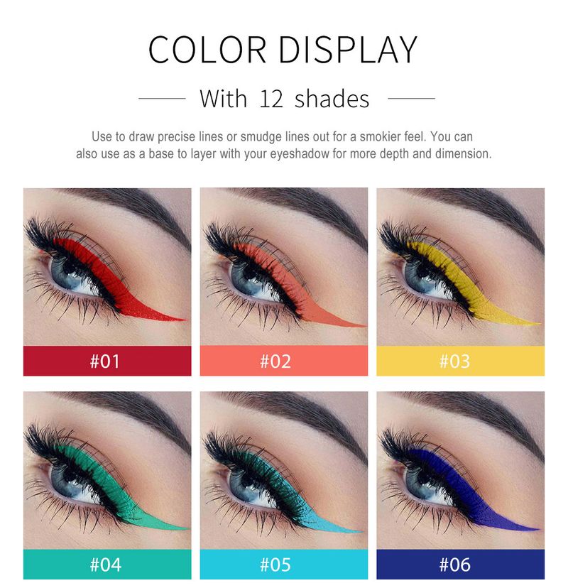 esplosivo handaiyan12 colore opaco asciugatura rapida non facile da sbiadire eyeliner colorato set trucco performance_voghion.com