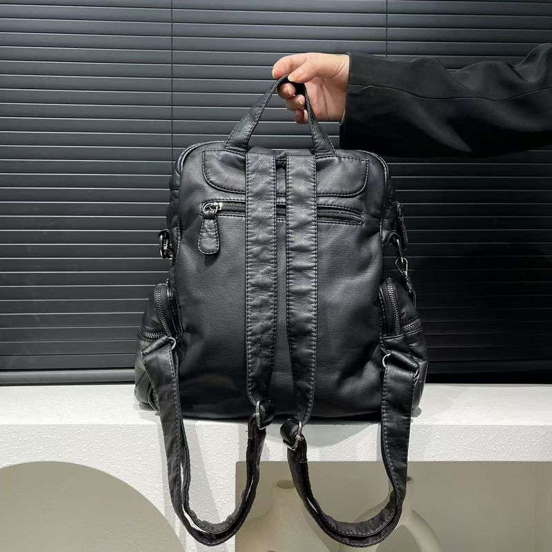 Women's Fashion Y2K Washed Retro Rivet Backpack Large Capacity Multi Pocket Shoulder Bag 2025 Spring And Summer New Fashion Versatile_voghion.com