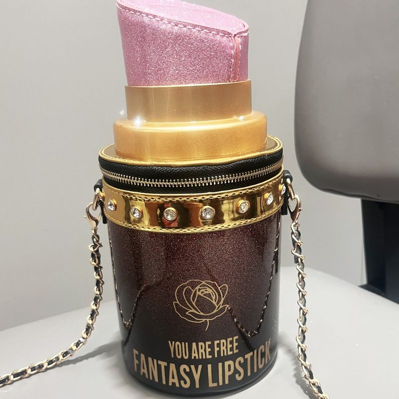 Neue kleine Lippenstiftform-Kette, Schulter-Umhängetasche für Frauen, kreative Persönlichkeit, große Kapazität_voghion.com