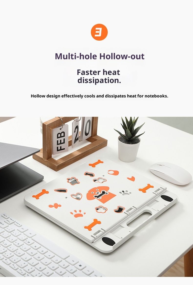 Supporto per laptop NeoGear Cartoon con regolazione dell'altezza, supporto girevole per ufficio e scrivania, previene l'affaticamento del collo per gli studenti_voghion.com