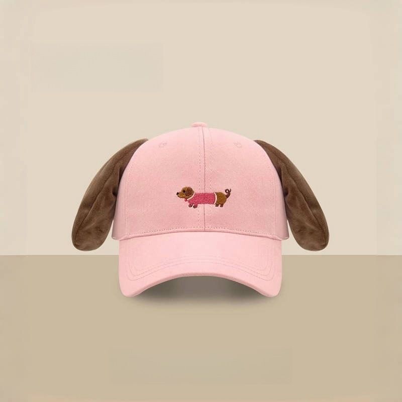 Screaming Sausage Dog Baseball Female Ins Funny Ears Pinching Sunshade Versatile Face Showing Small Duck Tongue Hat_voghion.com