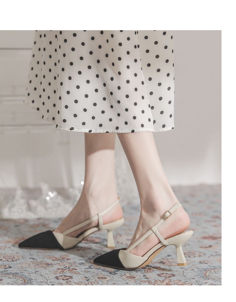 Scarpe singole classiche piccole e profumate, nuovi sandali estivi con tacco alto Baotou Back Air_voghion.com