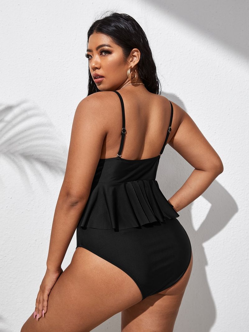 Women's Lace Back One Piece Swimsuit - Sexy Halter Neck Monokini For Beach & Pool (High Cut Tummy Control Pure Color)_voghion.com
