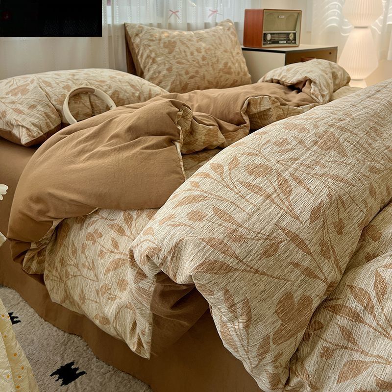 Copripiumino e lenzuolo in quattro pezzi Aiwei A-Class Original Jacquard a doppio strato di filato, set da tre pezzi_voghion.com