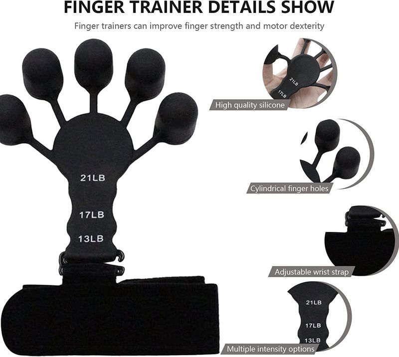 1 pieza de fortalecedor de agarre de silicona Gripster, estirador de dedos, entrenador de agarre de mano, gimnasio, entrenamiento físico y ejercicio, fortalecimiento de manos_voghion.com