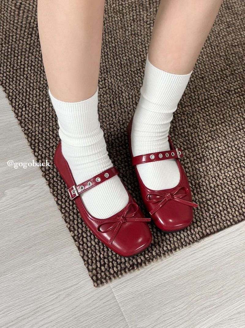 Lancui Niche Four-Color Versatile Ballet Style Soft Sole Comfortable Mary Jane Shallow Mouth Women's Leather Shoes_voghion.com