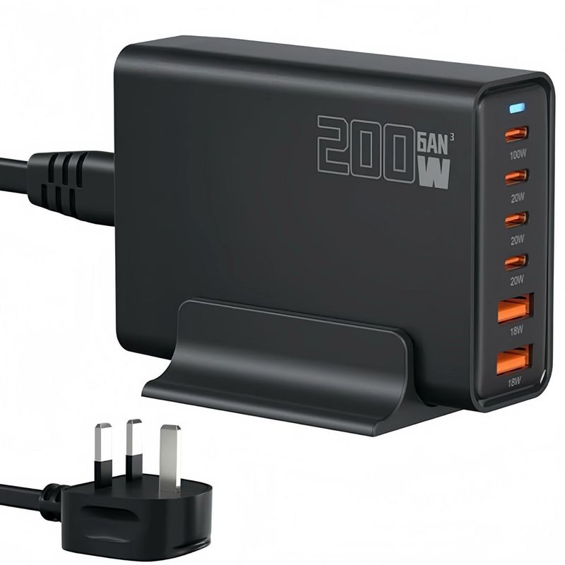 syct 200W Gallium Nitride 4C2A Desktop Multi-Port Charger PD100W Flash Charging CE FCC_voghion.com