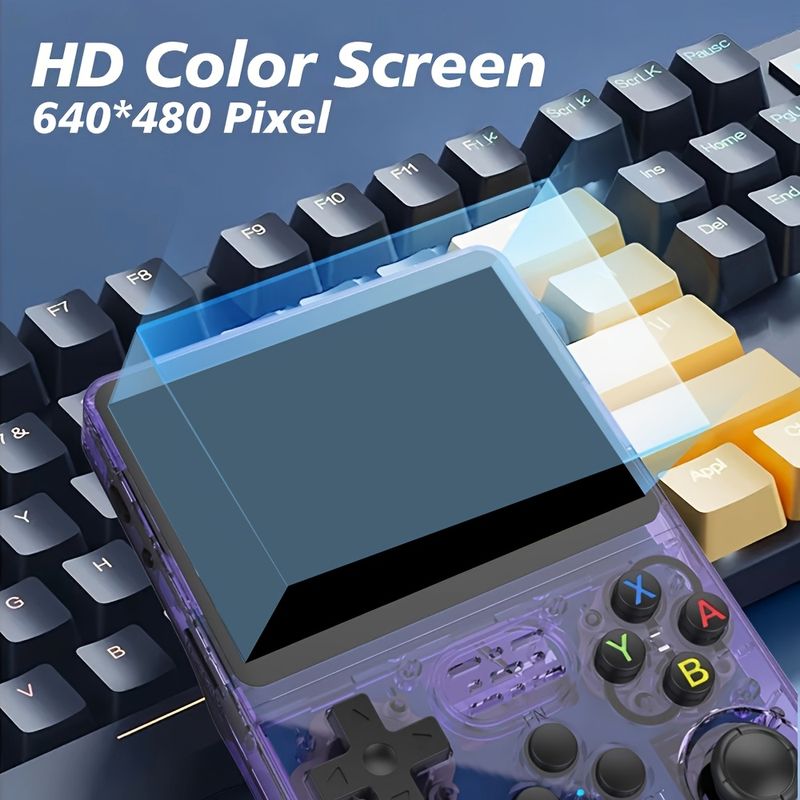 Retro Handheld Game Console R36S, Pre-installed 64GTF Card, 8.89cm High Definition Screen, Portable Pocket Game Console,_voghion.com