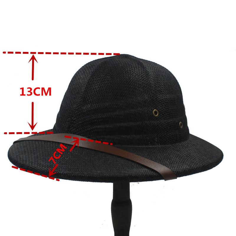 Moda 2024 Novità Toquilla Paglia Casco Midollo Sole Per Uomo Vieam Guerra Esercito Cappello Papà Boater Cappelli da Pescatore Safari Giungla Minatori Berretto_voghion.com