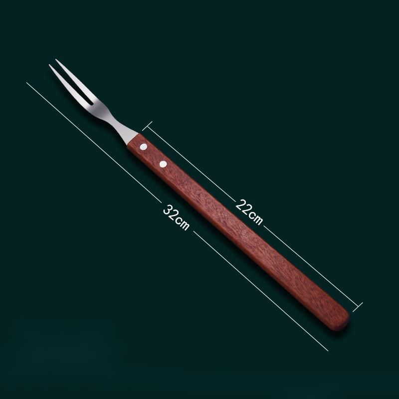 Tibetisches Edelstahl-Set, Lammkeulenhalter, Grillmesser und -gabel zum Braten eines ganzen Lamms im Freien_voghion.com