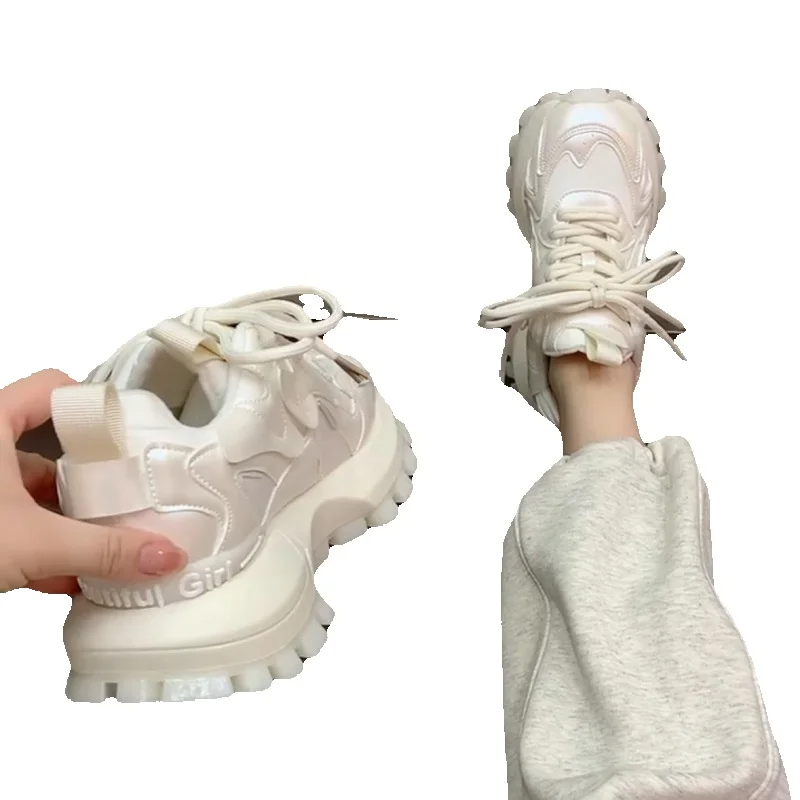 Thick Bottom Color Collision Waffle Women's Sneakers Fall And Winter New Women's Shoes Fashion Versatile Wear Comfortable Lightweight Casual_voghion.com