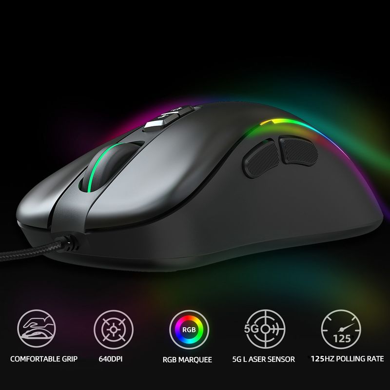 Digitex Digitex J300RGB Macro Programmazione Gaming 7 Pulsanti Luce Spenta Supporto Vari Giochi Mouse Cablato Transfrontaliero Disponibile_voghion.com