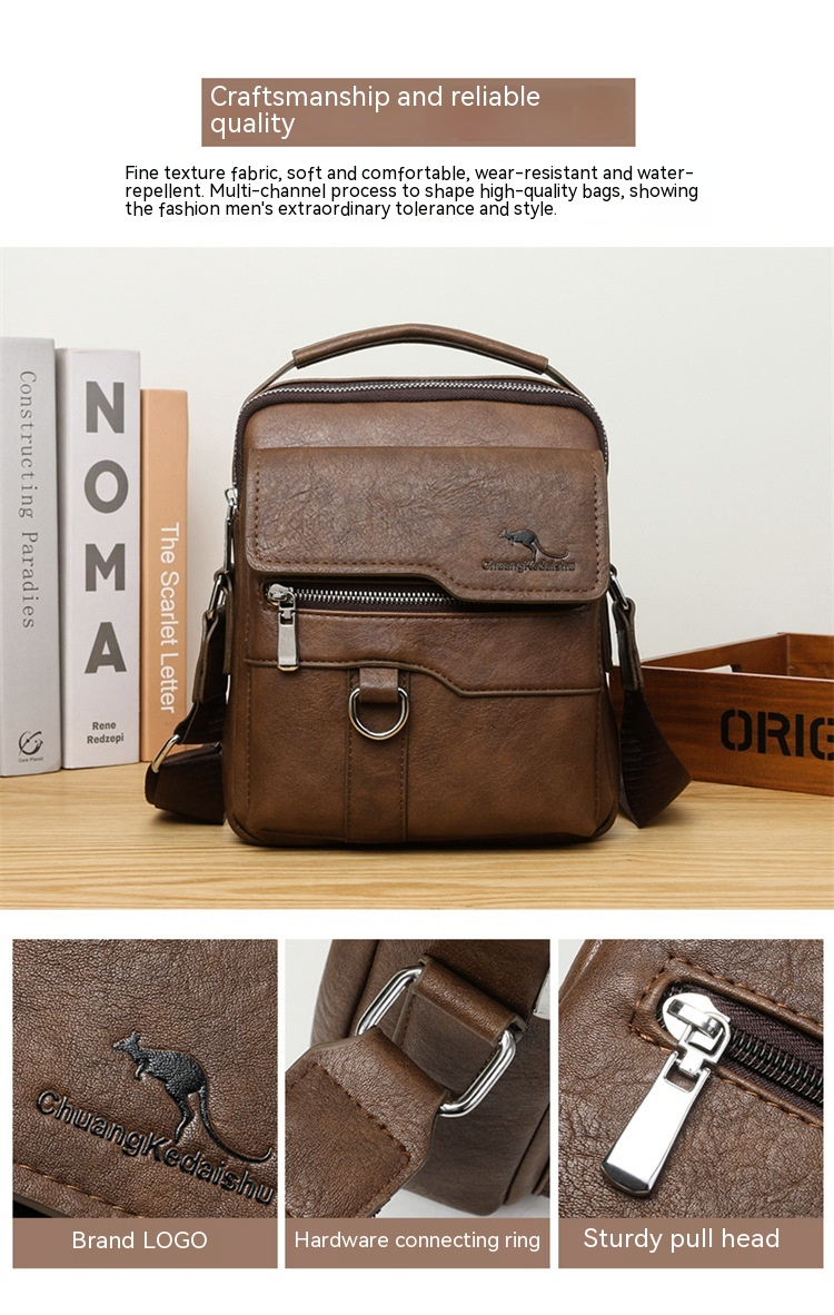 Crossbodytas voor herenschoudertas Retro verticaal draagbaar Zakelijk Herentas Informeel Dagelijks woon-werkverkeer Herentas Schoudertas_voghion.com