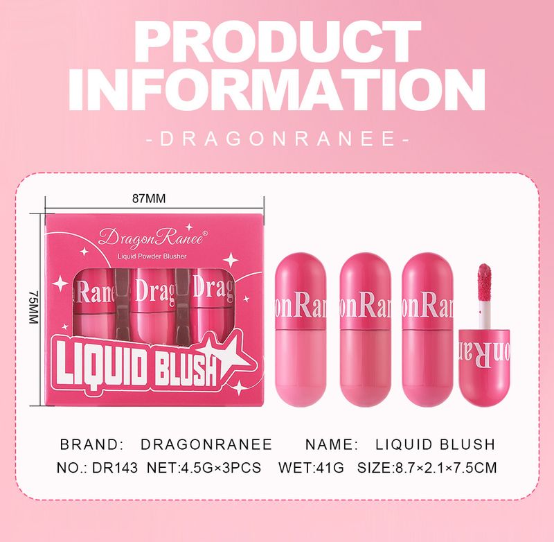 3-Piece Set Of Liquid Blush - Natural Flush, Skin Brightening & Contouring Blush Set, Gift Box Included_voghion.com