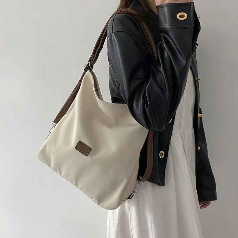 Sac fourre-tout en toile multifonctionnel à bandoulière simple de couleur contrastante pour femmes, lot de sacs automne et hiver 2024_voghion.com