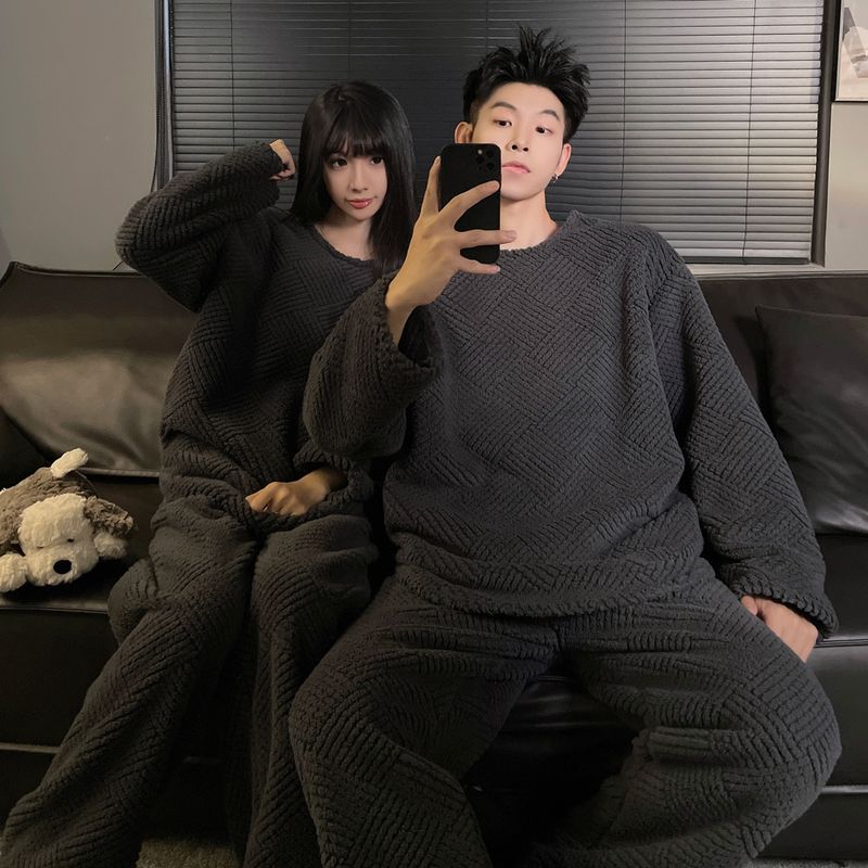 Felpa con cappuccio girocollo invernale 2024 in velluto jacquard grigio, ampia, semplice ed elegante, può essere superata dalle donne_voghion.com