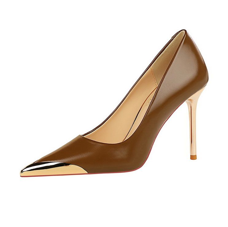 Kõrged kontsad Õhukesed kontsad Madalad metallist teravate kontsadega kingad naistele_voghion.com