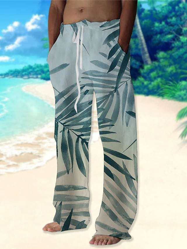 Premium Products 2024 Herren-Sporthose mit Kokosnussbaum-3D-Digitaldruck, Freizeithose, Hawaii-Strandhose_voghion.com