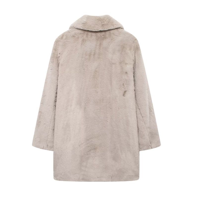 Damenbekleidung 2024 Herbst und Winter neue Mode Pelzeffekt Manteljacke_voghion.com